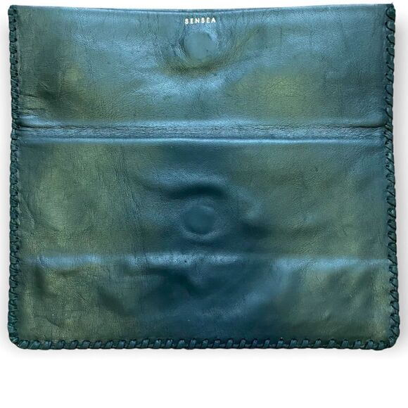 SENSEA Leather Boho Cutout Lined Slim Clutch In‎ Black - Picture 5 of 7